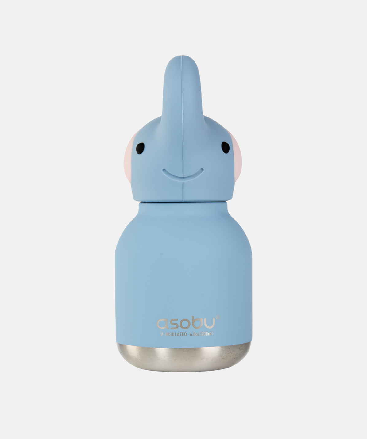Botella infantil mini Asobu Bestie Elefante de 200ml del perfil frontal.