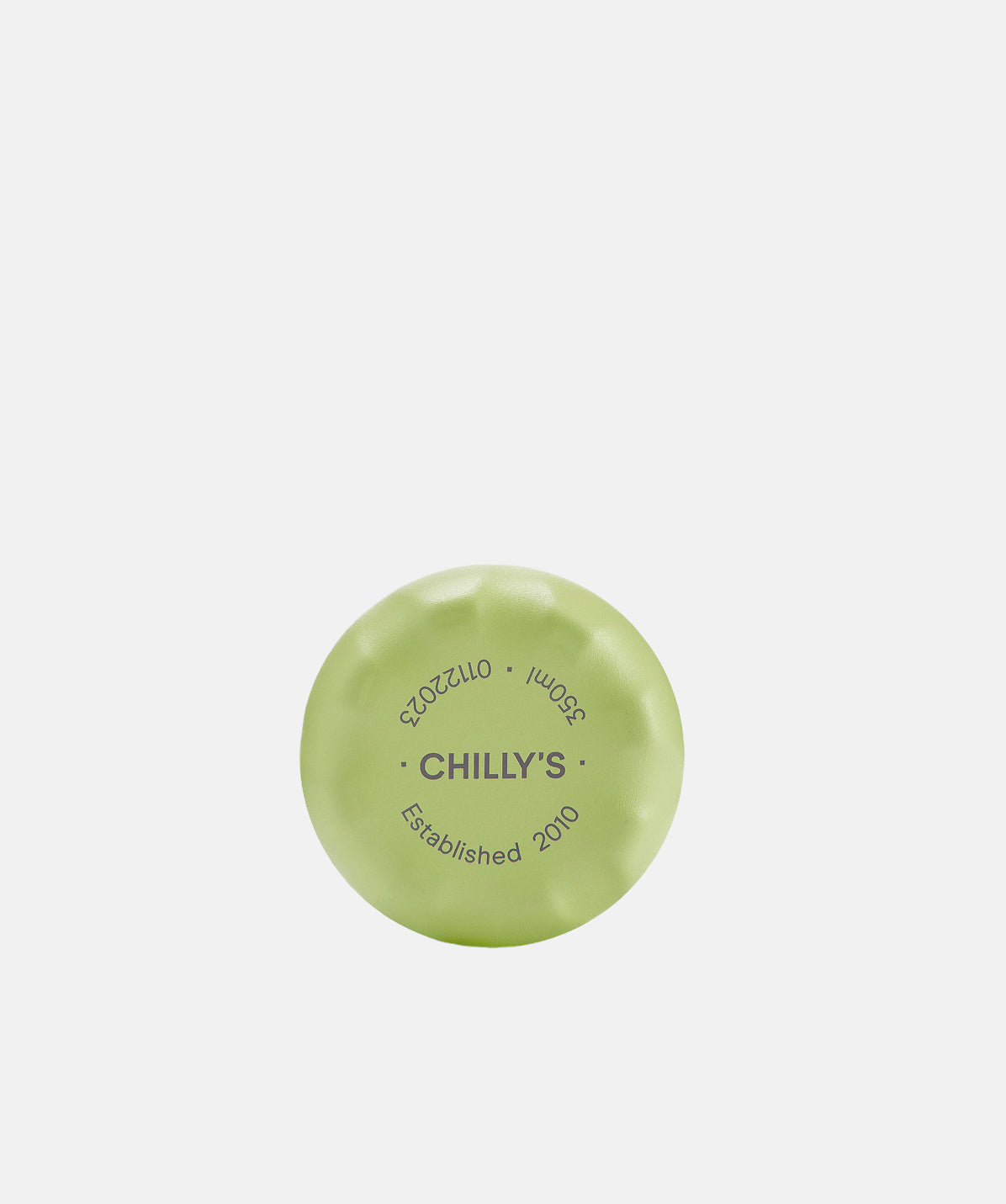 Base de la botella de acero inoxidable de Chilly's color lima, de acero inoxidable y tamaño 350ml