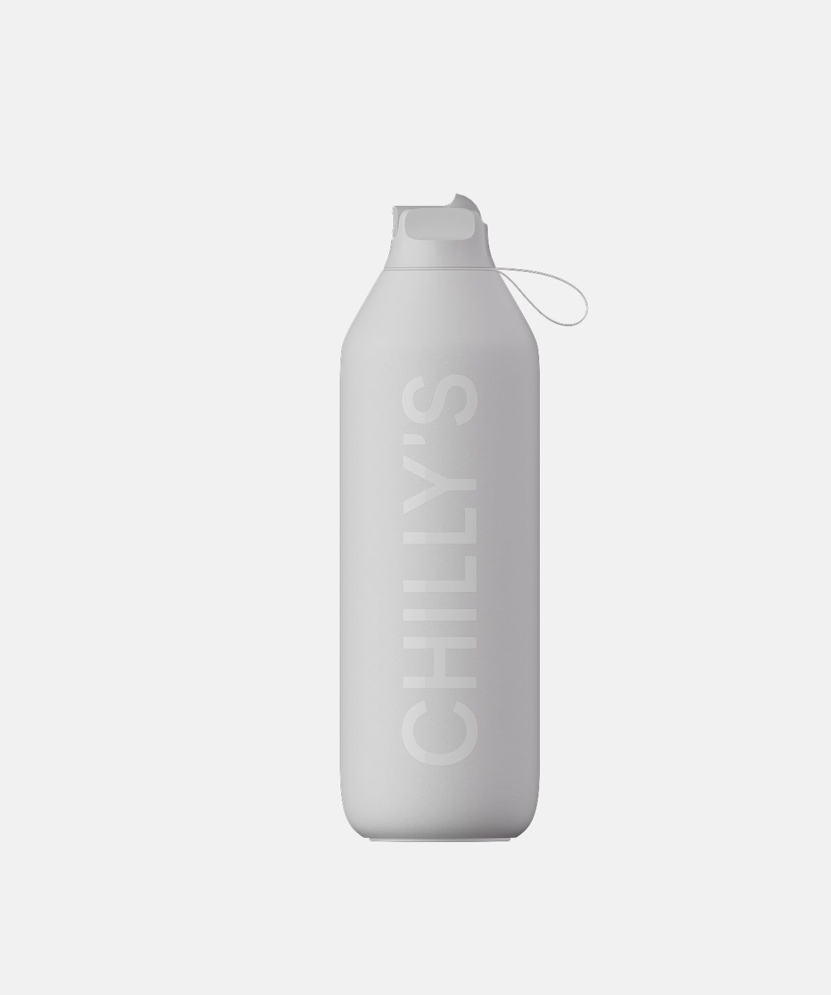 Botella Chilly's Serie 2 Flip de 1 litro (1000ml), acabado gris granito mate con aislamiento térmico.