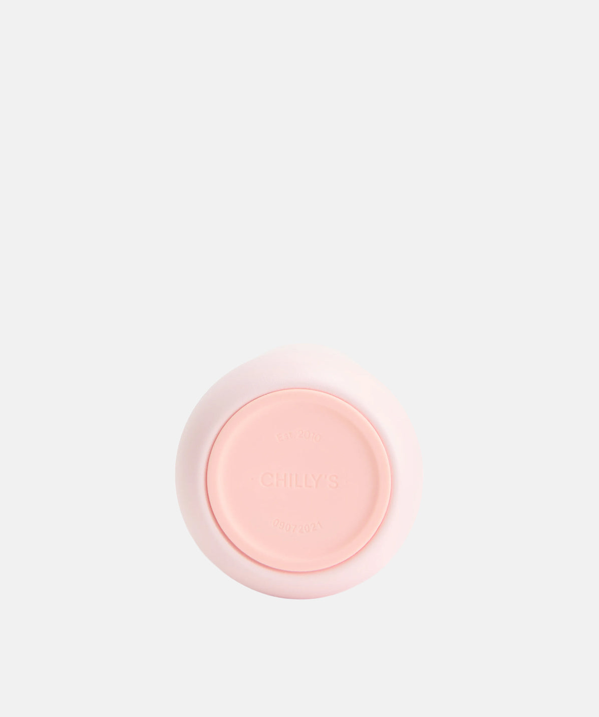 Base de la botella Chilly's Series 2 rosa Blush de 1000ml, con agarre antideslizante de silicona y la marca visible.