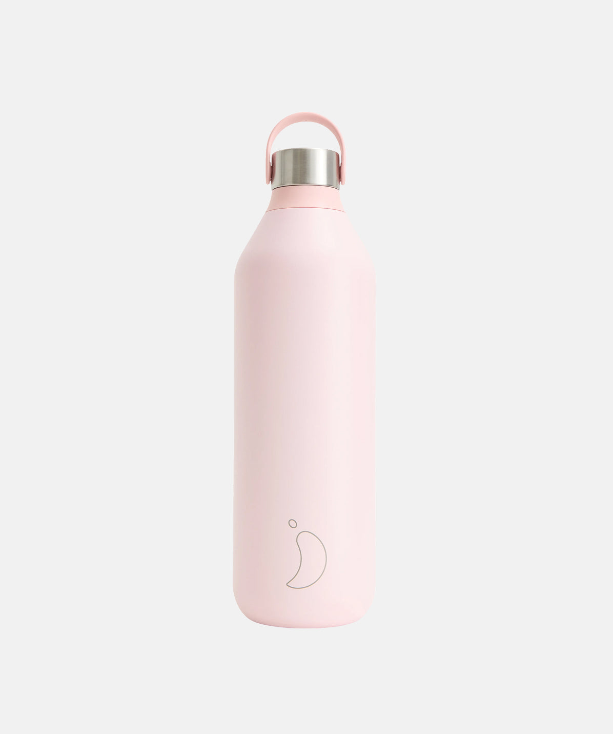 Botella Chilly's Series 2 liso color rosa Blush, 1 Litro, de acero inoxidable reutilizable, que permite beber directamente de la boquilla.