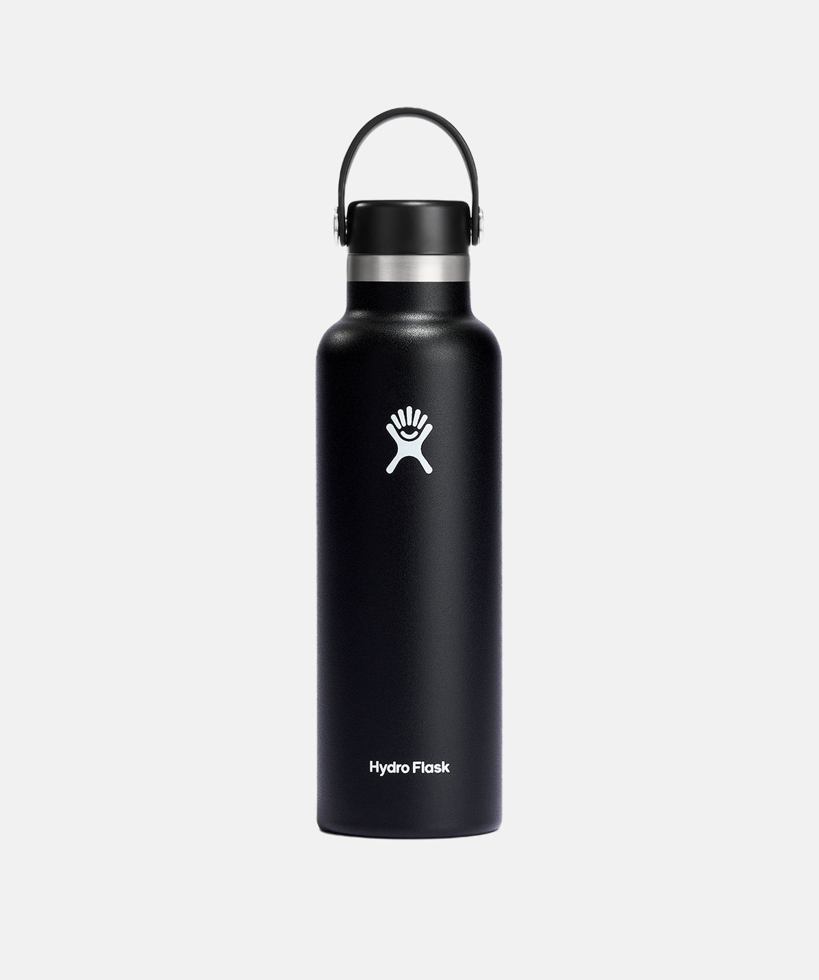 Botella termo Hydro Flask 21 oz Standard Flex Cap Negro. Aislamiento de doble pared, boca estándar, ideal para uso diario.