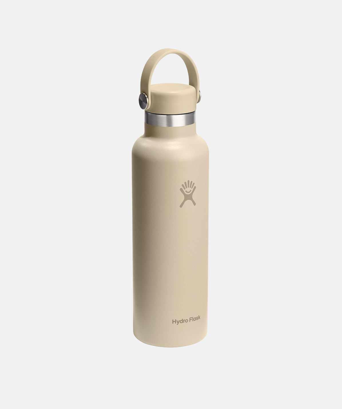 Vista lateral de la Botella Hydro Flask Standard Flex Cap Oat 21oz (621ml).