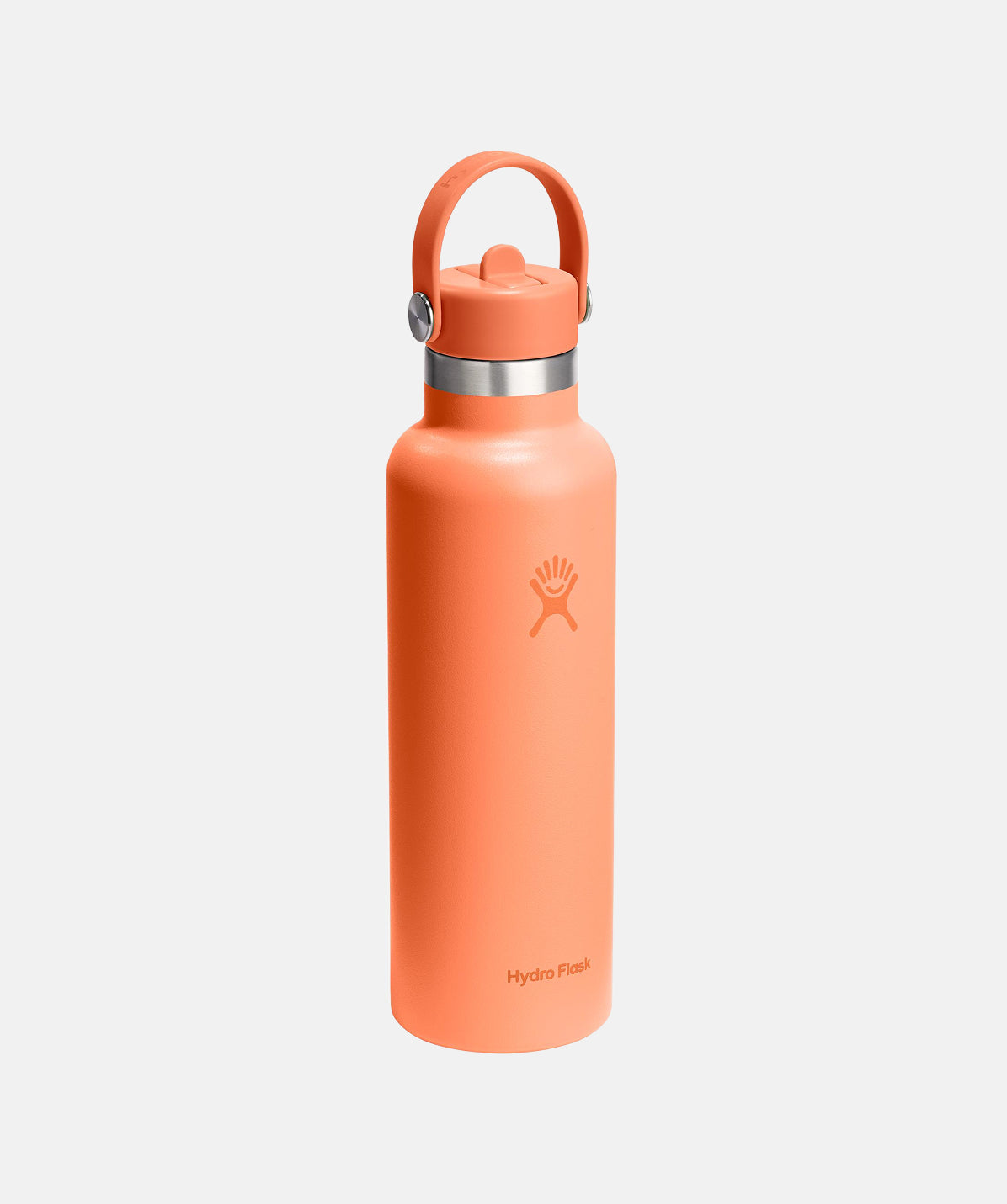 Vista superior de la Botella Hydro Flask Standard Flex Straw Cap Nectar 21oz, mostrando la pajita integrada.