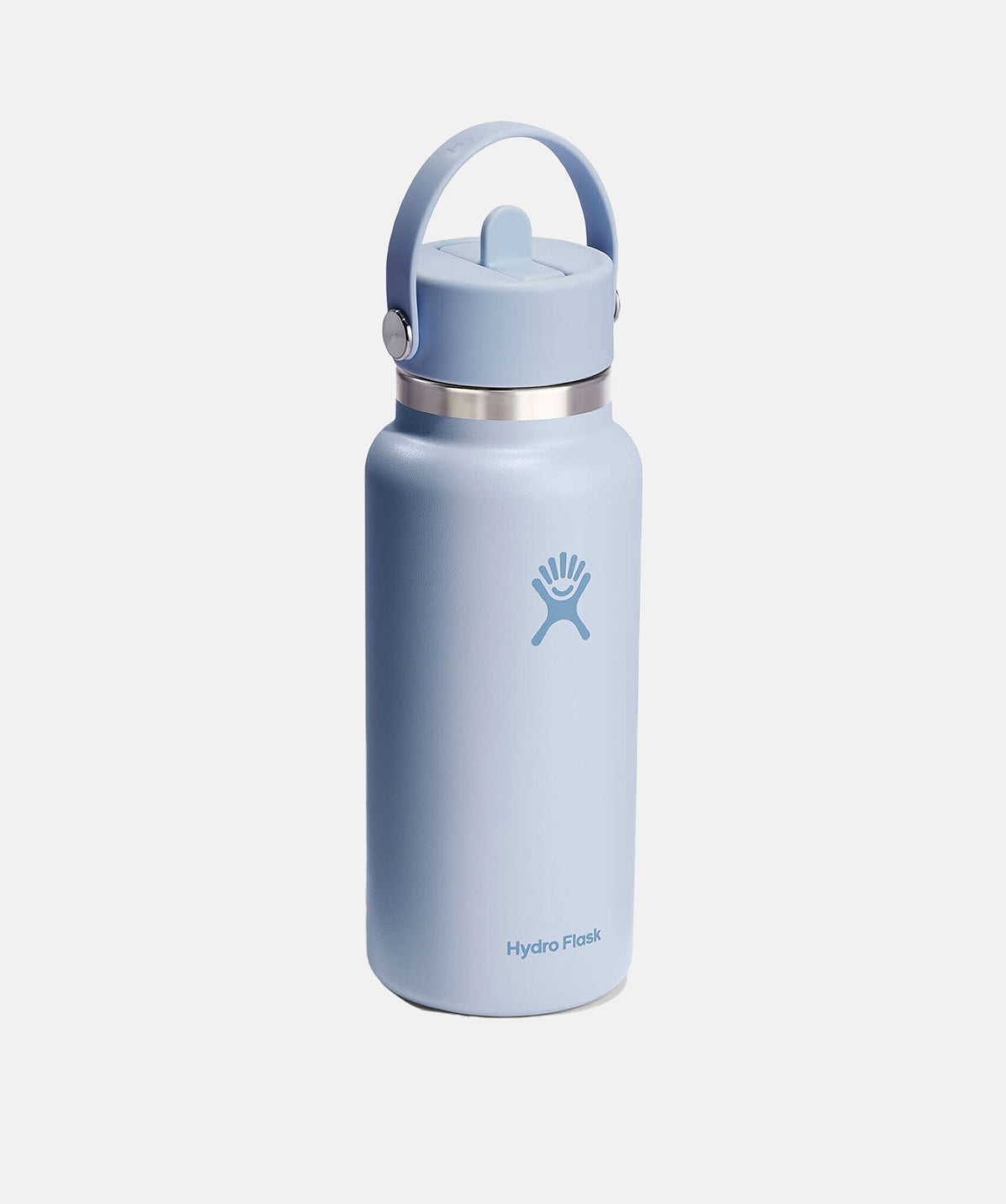 Hydro Flask Wide Mouth 32oz color Surf (morado claro), vista lateral, tapa Wide Straw Cap.