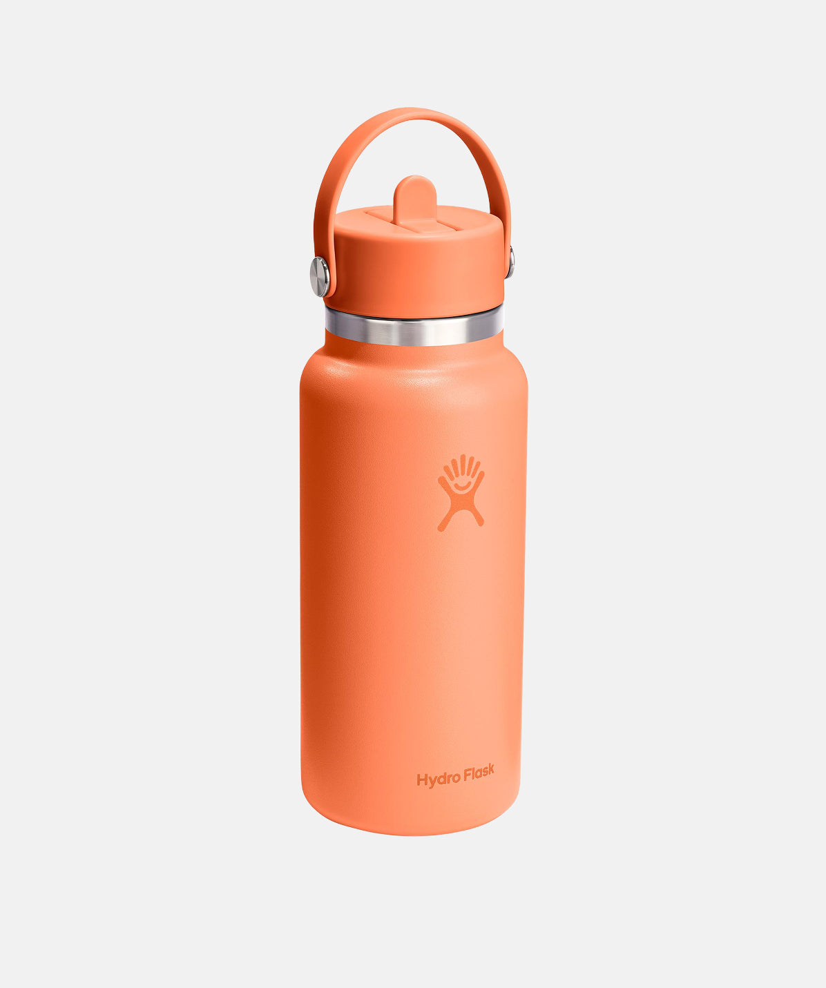Hydro Flask Wide Mouth 32oz color Nectar (naranja), vista lateral, tapa Wide Straw Cap.