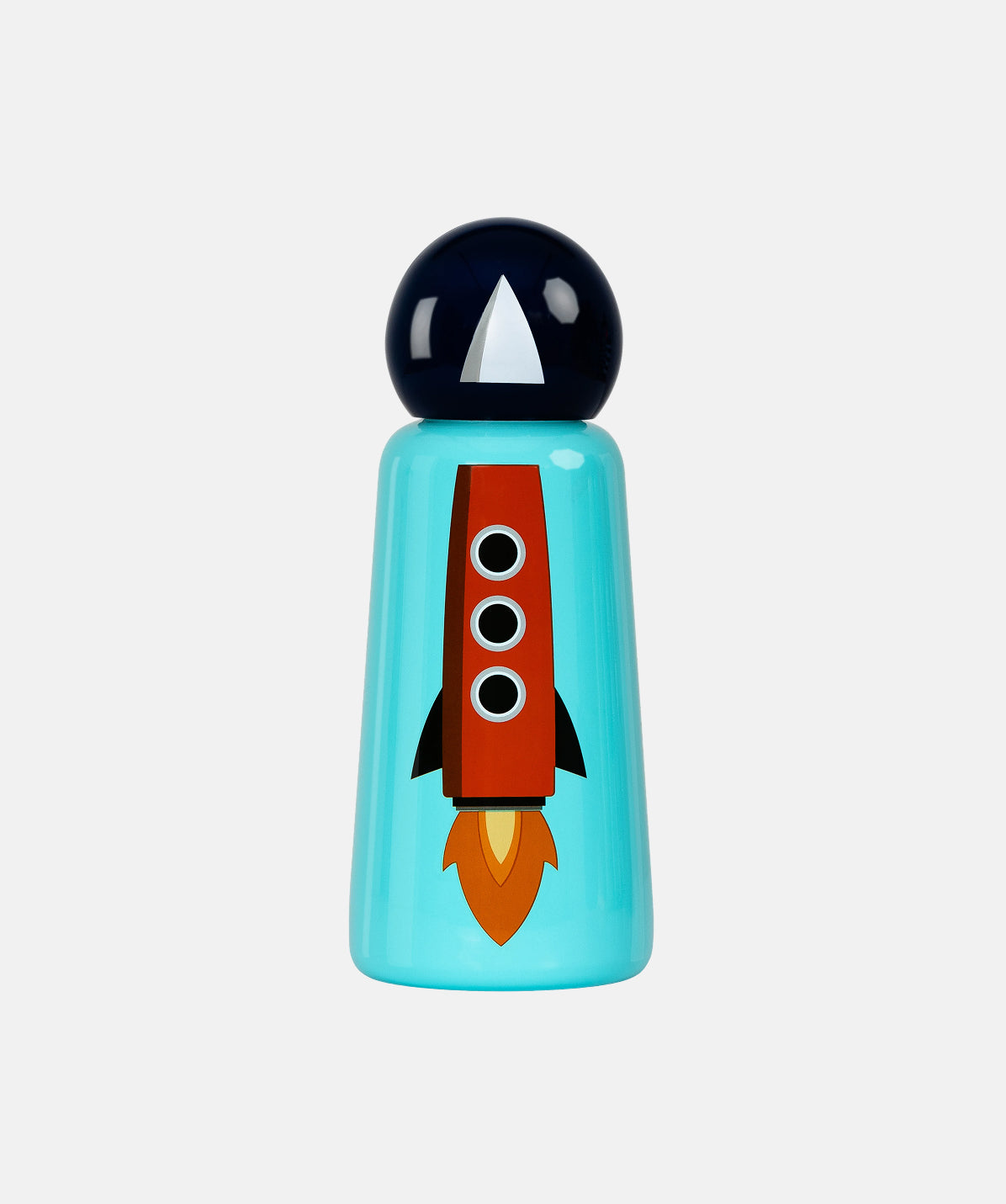 Botella Lund Design Rocket 300ml de acero inoxidable azul. Diseño cohete. Termo para bebidas frías y calientes.