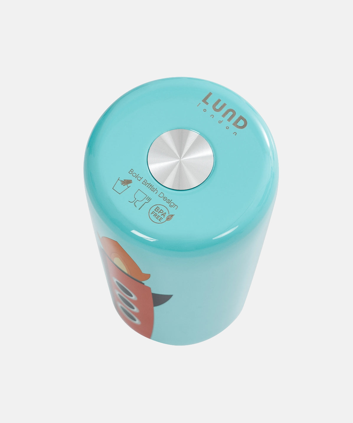 Base de la botella térmica Lund Rocket 300ml. Diseño cohete, resistente y sin BPA. Ideal para niños.