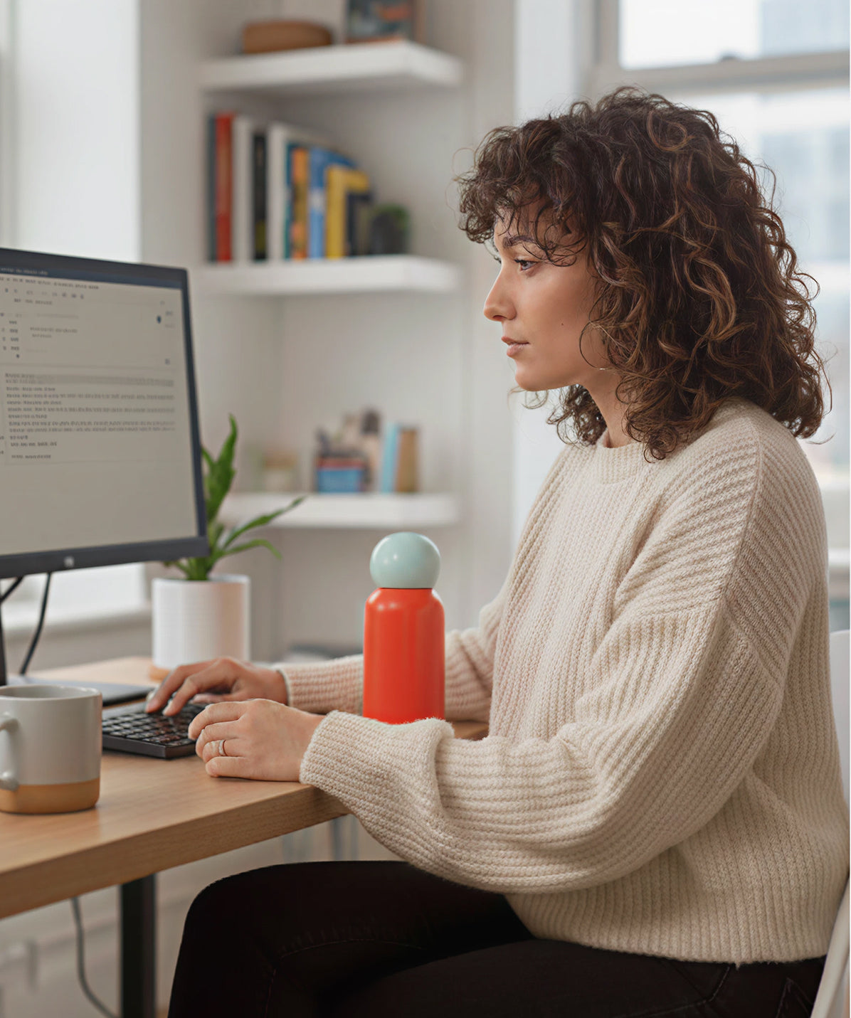 Termo de color coral y menta, de capacidad 500ml y material acero inoxidable para mantener la temperatura de tus bebidas.