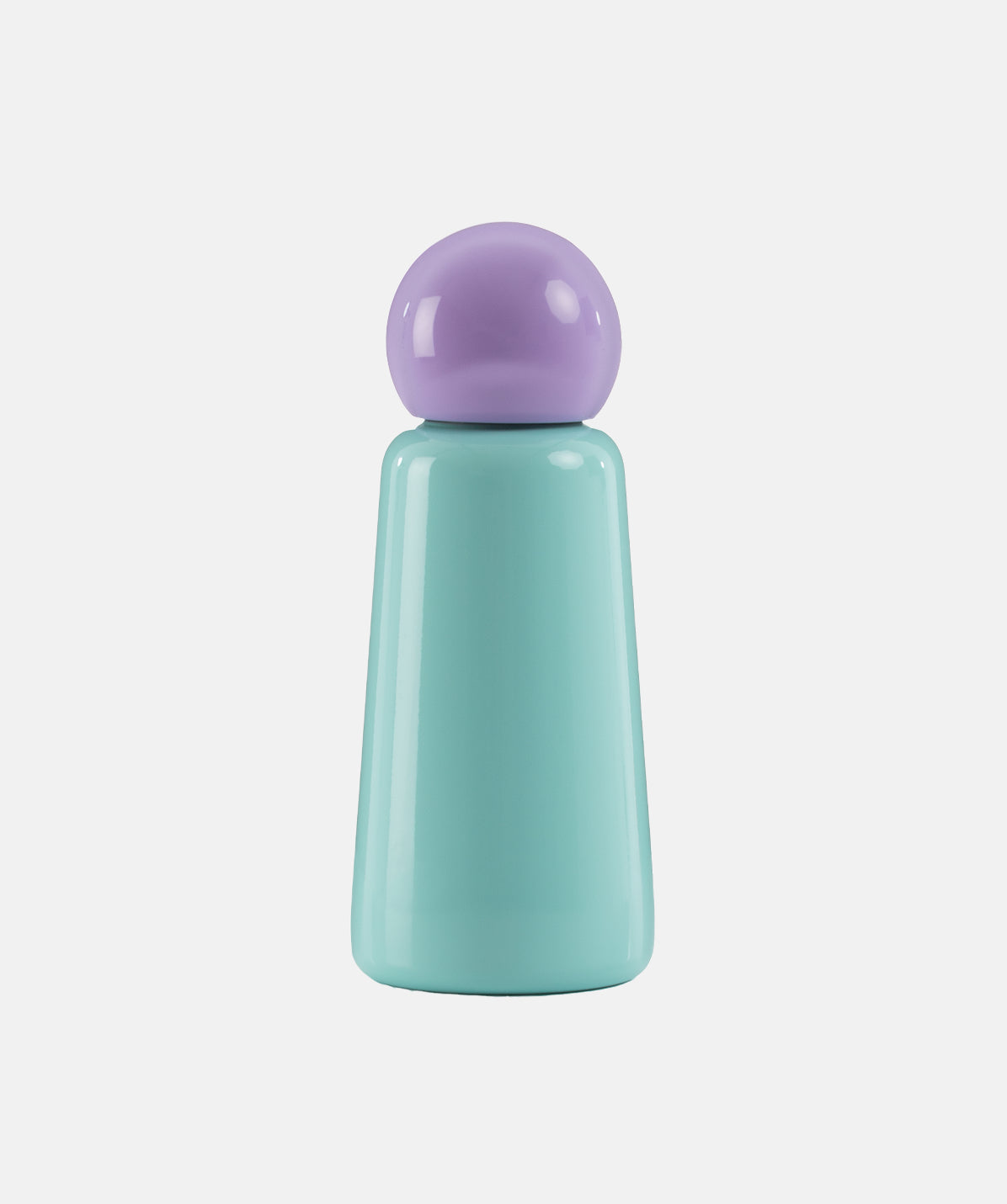 Botella Lund mini Skittle de tamaño pequeño 300ml, de color menta y lila, y de acero inoxidable. 