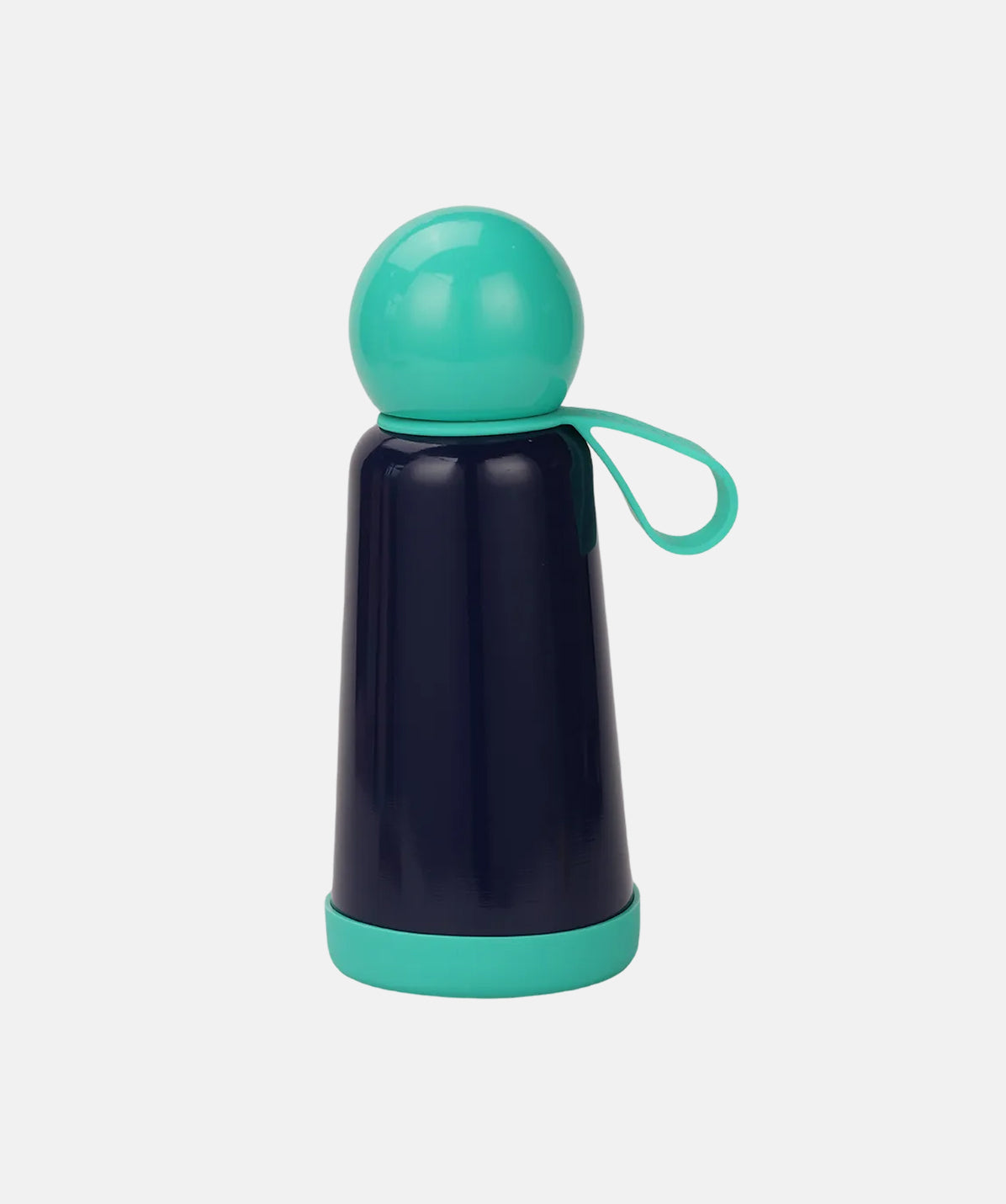 Botella Lund Mini Skittle 300ml bicolor índigo (azul) y turquesa (verde). Diseño Skittle compacto. Sostenible, reutilizable y práctico.