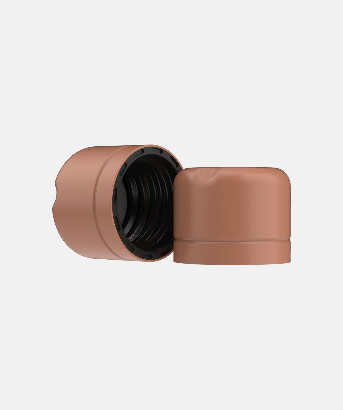 Primer plano del tapón de acero inoxidable para la botella Memobottle Slim terracota de 450ml.
