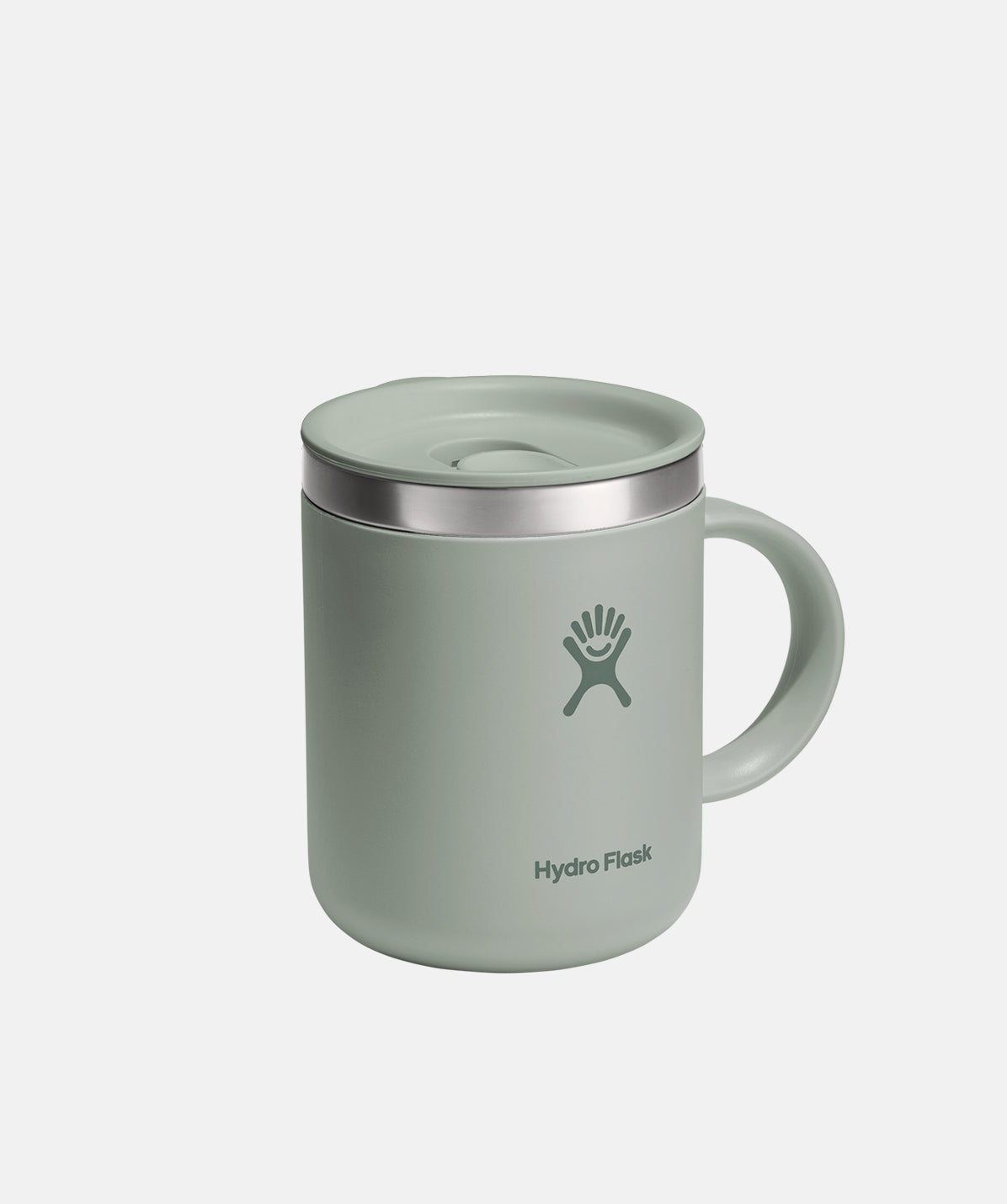 Vista superior de la taza térmica Hydro Flask 355ml, mostrando el interior de acero y la tapa de presión.