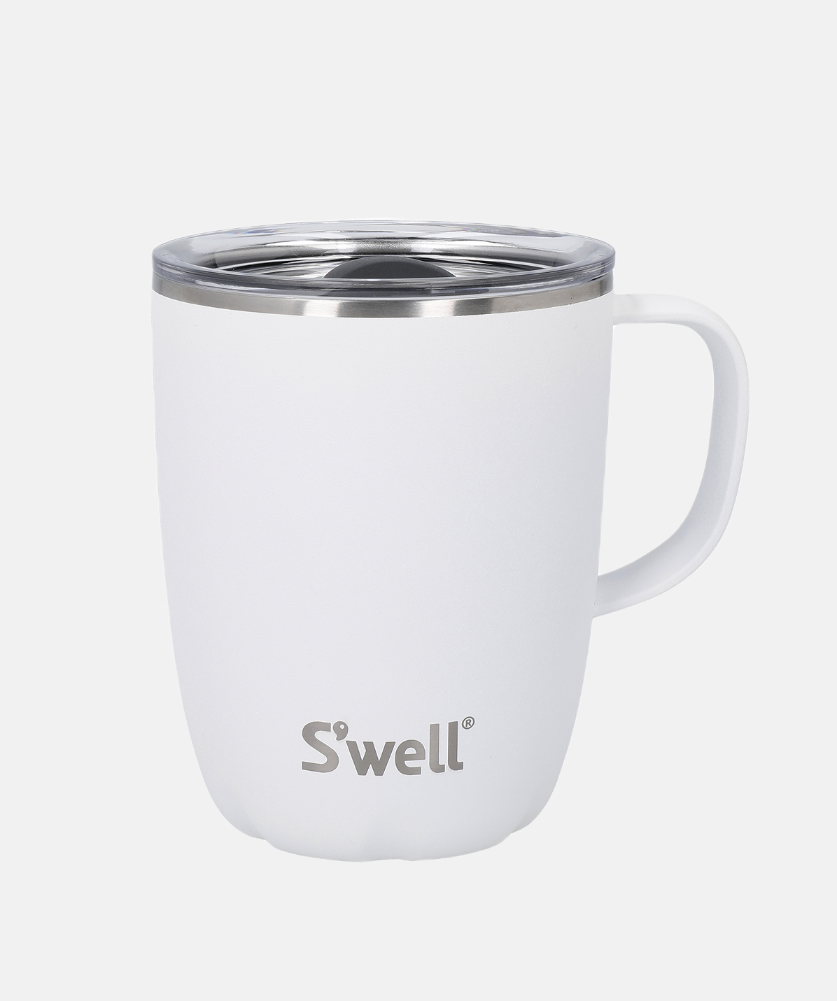 Taza térmica S'well Mug Stone Moonstone de acero inoxidable 355ml en color blanco.