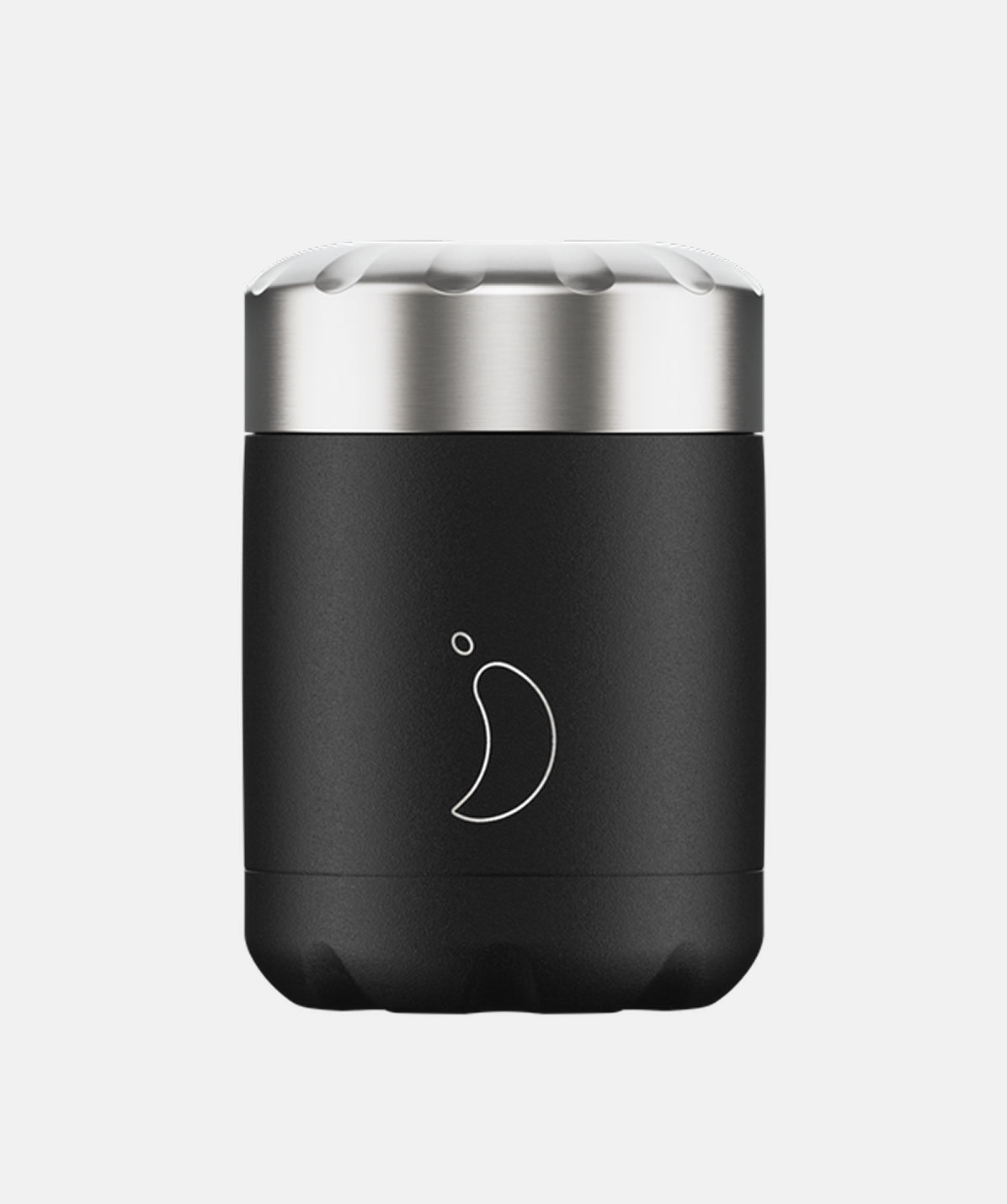 Termo de Sólidos Chilly's Mate Negro 300ml. Termo de comida reutilizable con cierre hermético. Caliente 6h / Frío 6h.