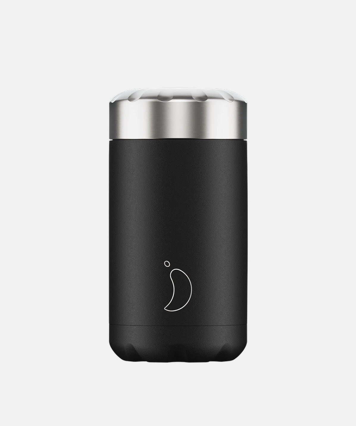 Termo de comida Chilly's Mate negro de 500ml, diseñado para un aislamiento térmico duradero.