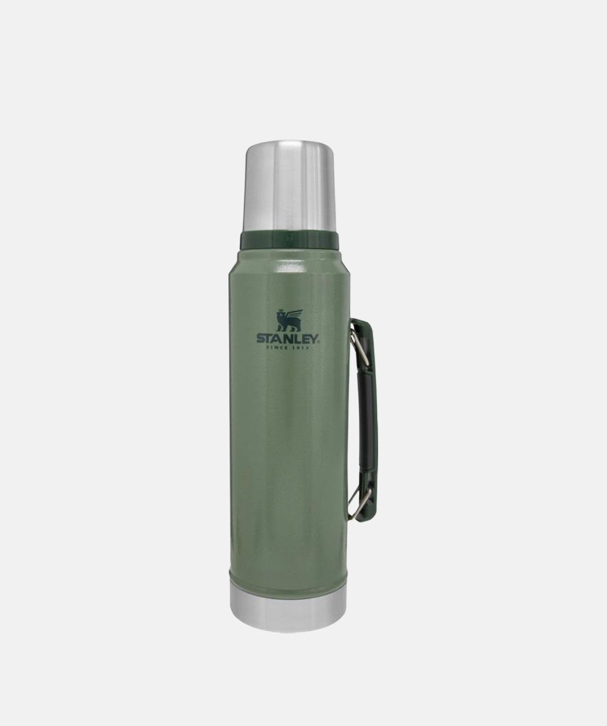 Termo Stanley Classic Legendary Bottle verde Hammertone Green 1 Litro, de acero inoxidable.
