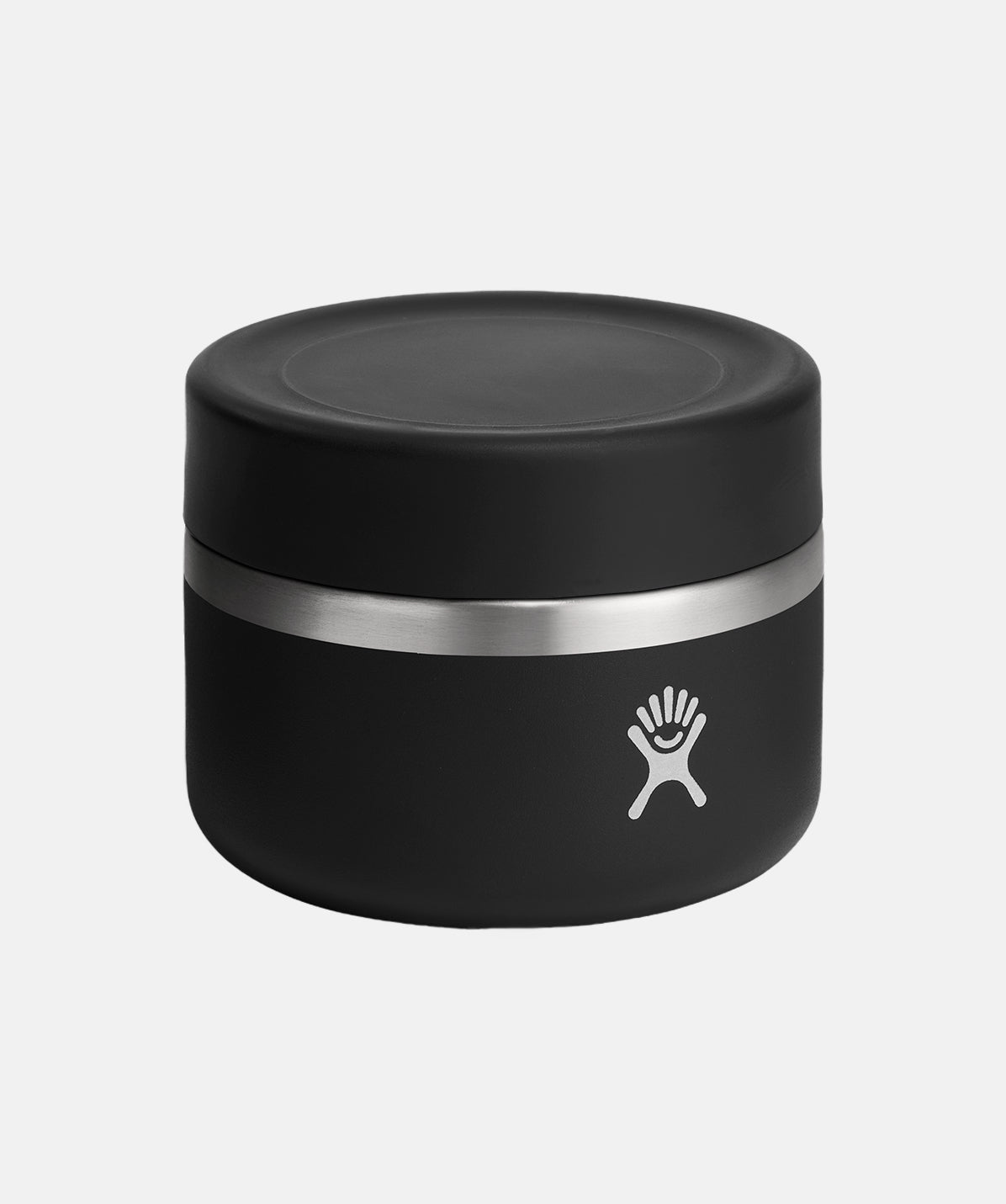 Vista superior del Termo para comida Hydro Flask Food Jar negro 12oz (355ml), ideal para porciones pequeñas.