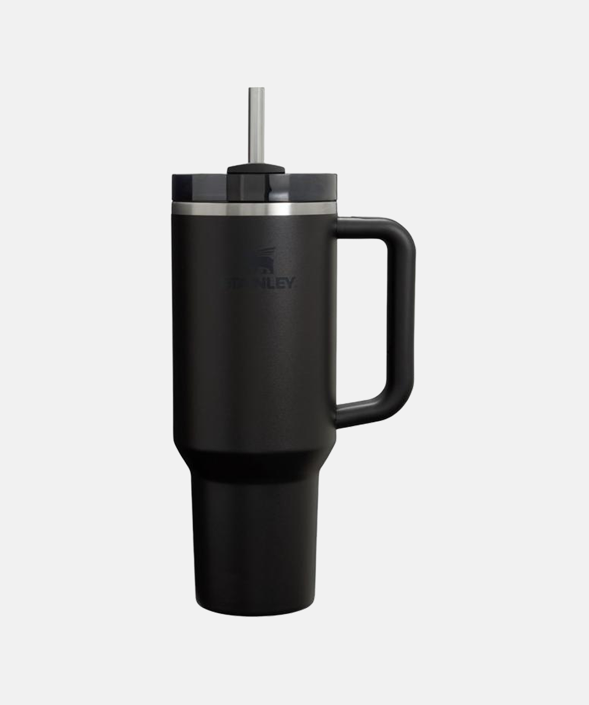 Vaso Termo Stanley Quencher® H2.0 FlowState™ Tumbler negro (1180 ml) de acero inoxidable con asa.