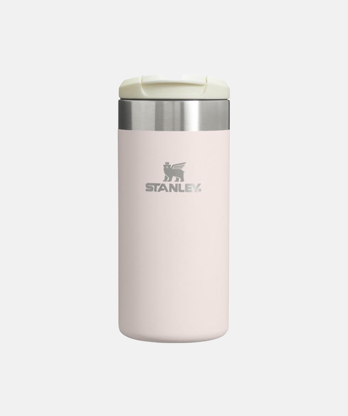 Vaso de viaje térmico Stanley AeroLight™ Transit Mug rosa cuarzo 350ml, de acero inoxidable.