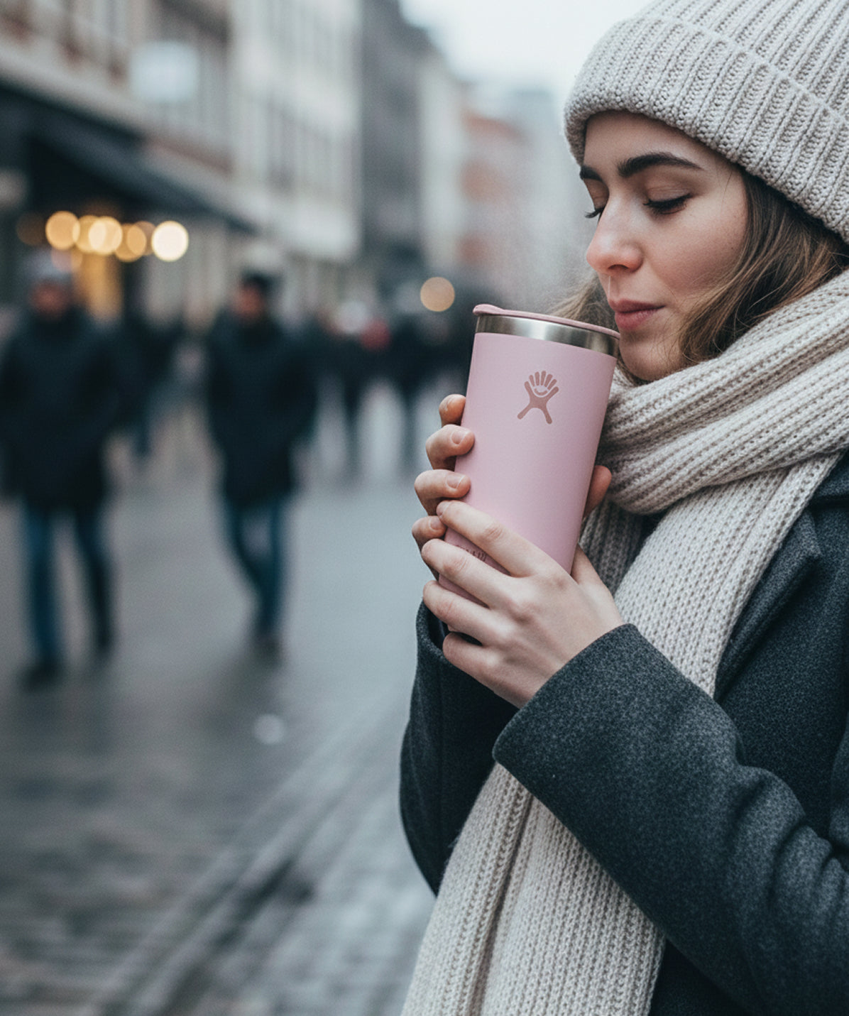Vaso Térmico Hydro Flask Trillium 12oz para llevar, ideal para bebidas calientes en la ciudad o viajes.