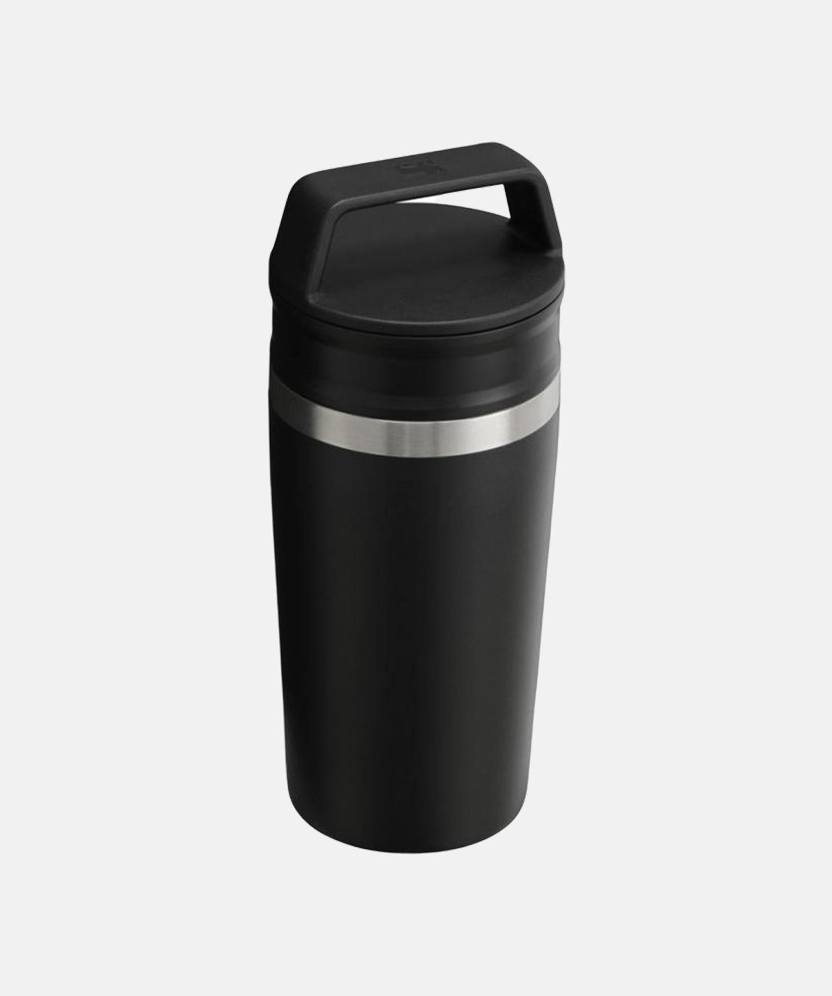 Vista superior del Vaso Térmico Stanley Café-To-Go negro 354ml, cerrado, ideal para llevar.